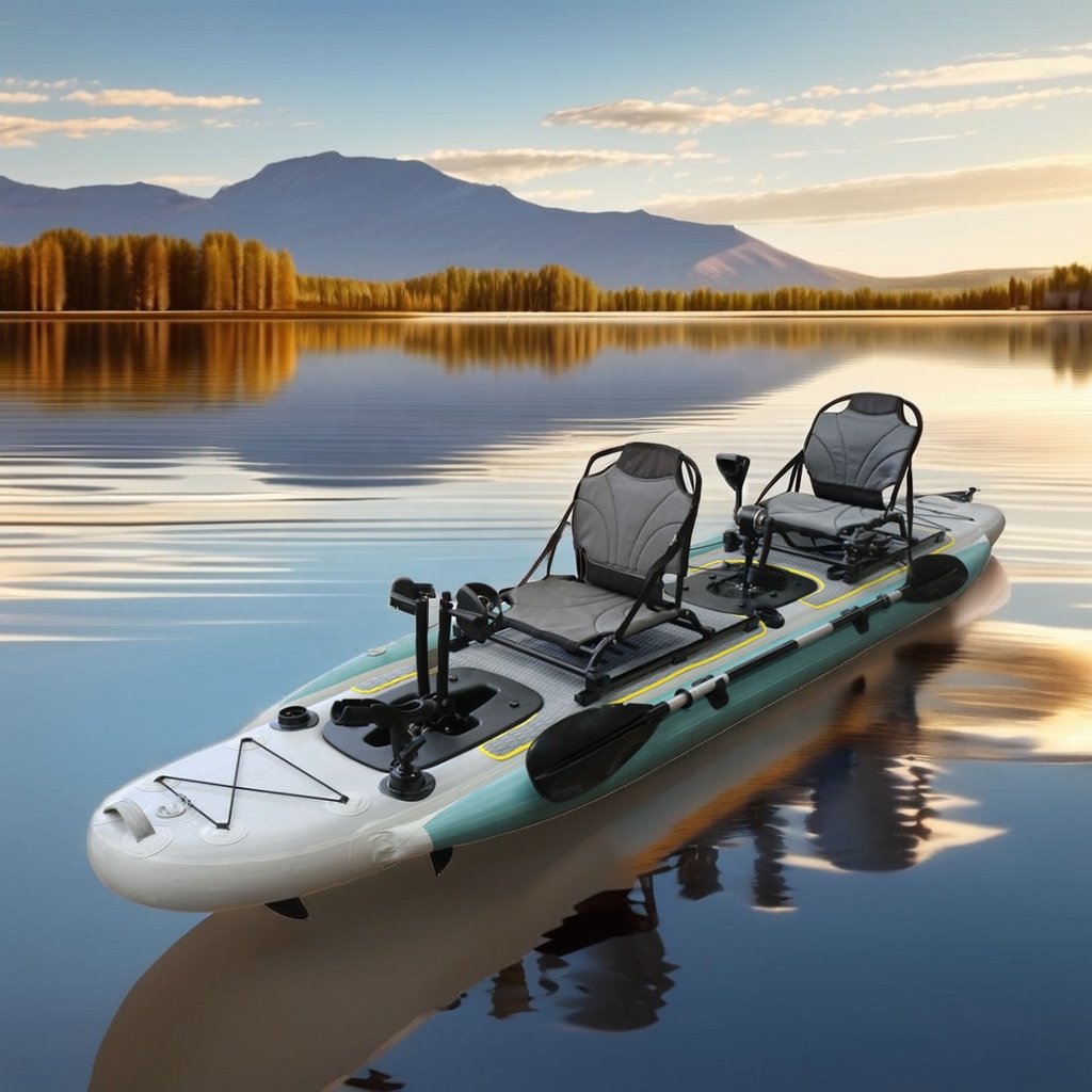 Fishing Boat Seat - 14-футовая надувная лодка-каноэ для рыбалки, двухместная,